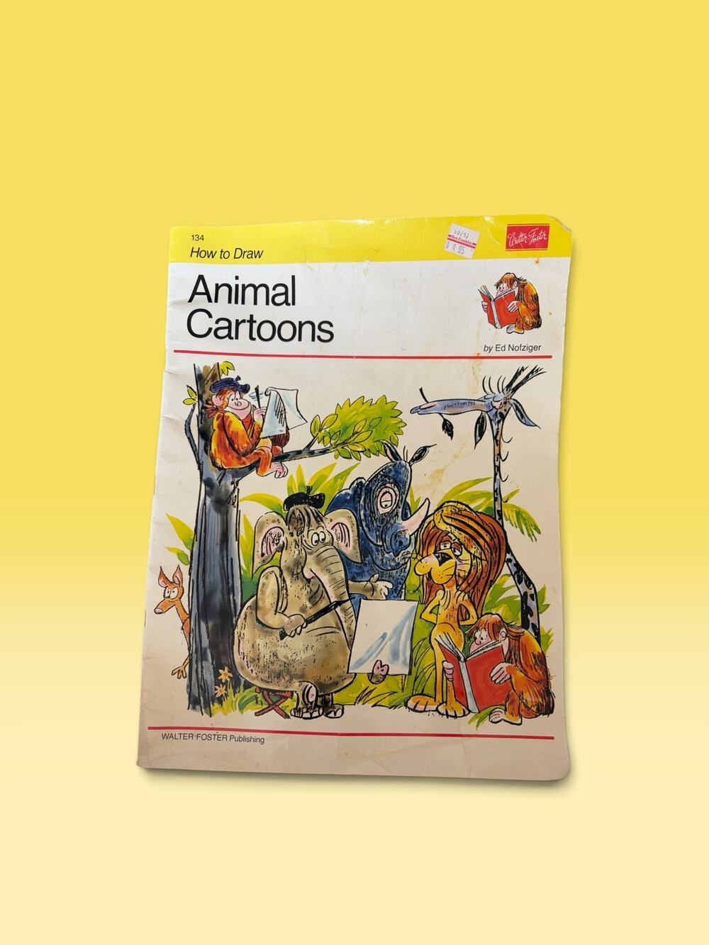 Vintage 1989 Walter Foster How to Draw Animal Cartoons #134 Ed Nofziger Art Book